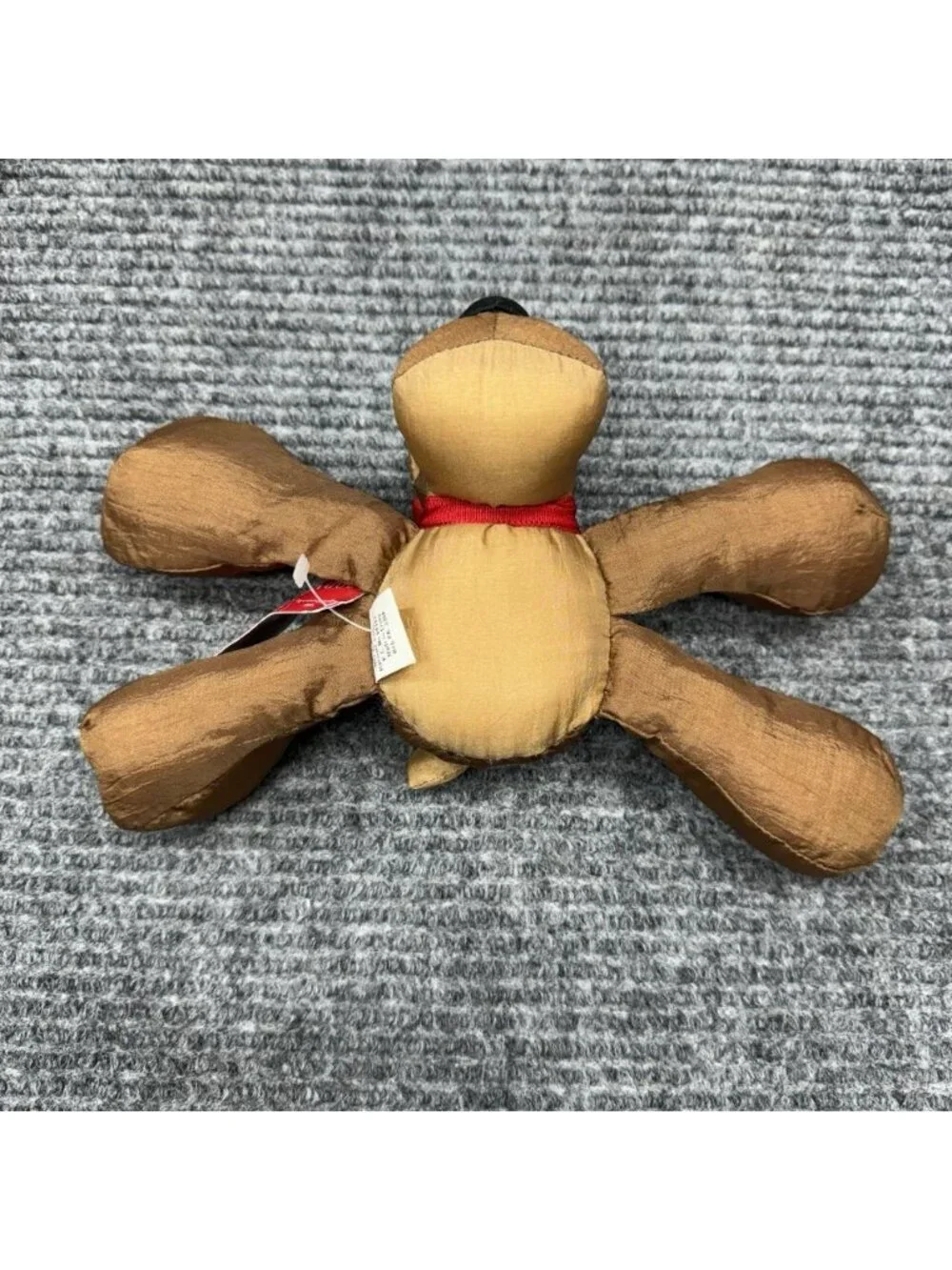 Vintage Hallmark Rodney Reindeer Nylon Plush Puffalump Style Stuffed Red Bow 90s